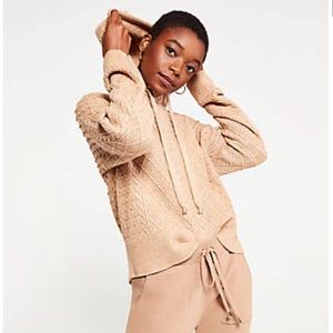 Ann Taylor Small Cable Knit Hooded Sweater